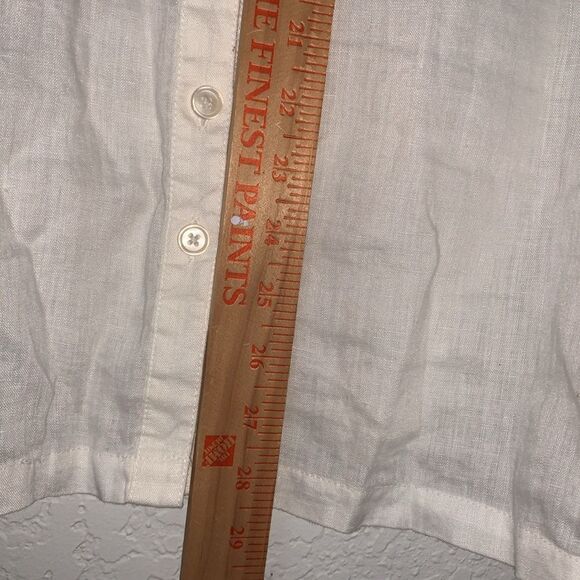 Kim Roger’s Linen Cuffed 3/4 Sleeve White Blouse Buttons Closure Size XL - Picture 4 of 7